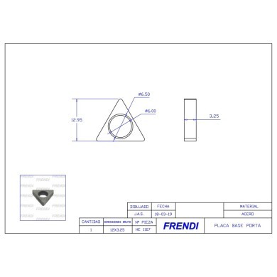 PLACA BASE PORTA MT16-S d5.25XD6.25XE3.25 FRT