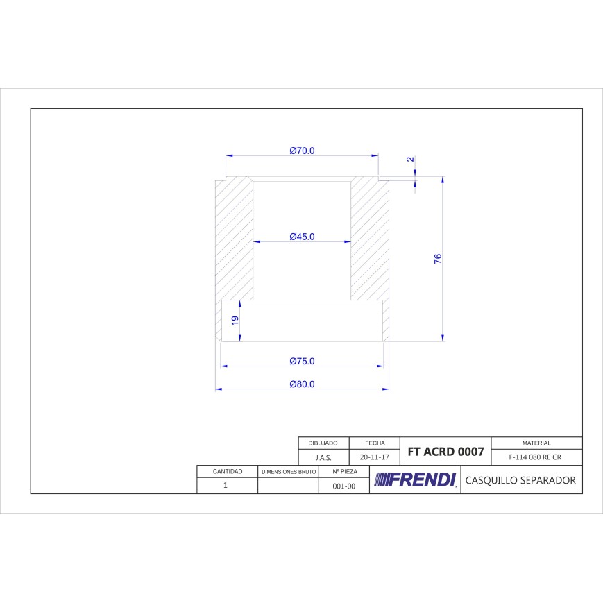 CASQUILLO D080xd045x076 F-114 RE CR FT