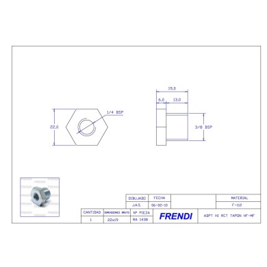 ADPT HI RCT TAPON HF-MF RDC 1/4 - 3/4 BSP