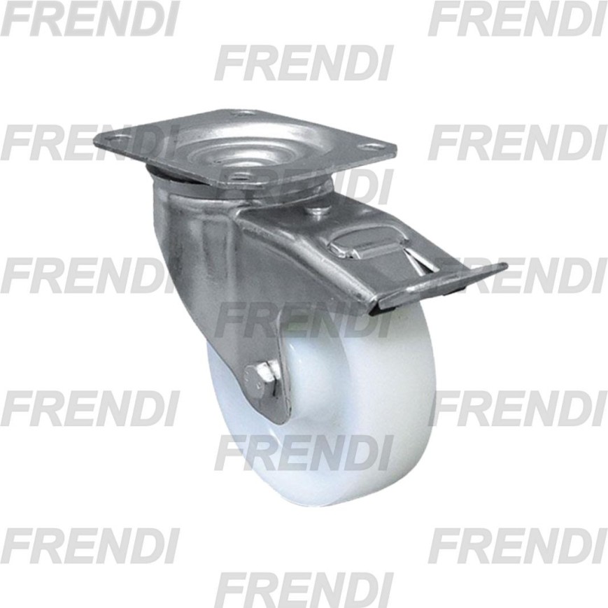 RUEDA NYLON 100X030 GIRAT C/FRENO