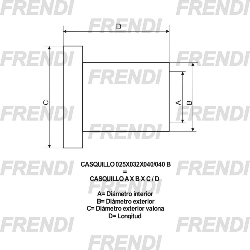 CASQUILLO 025X032X040/040 B