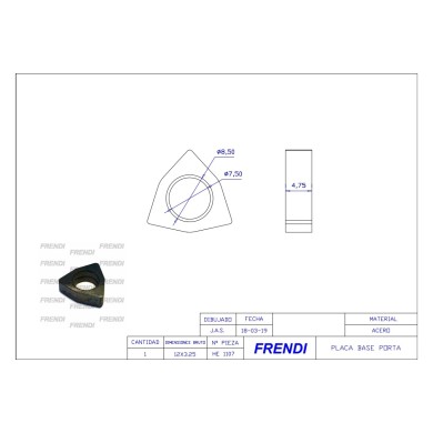 PLACA BASE PORTA DWLN20-25 10843 IZR PLACA BASE PORTA DWLN20-25 10843 IZR