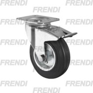 RUEDA GOMA GIRATORIA 080X27 C/FRENO