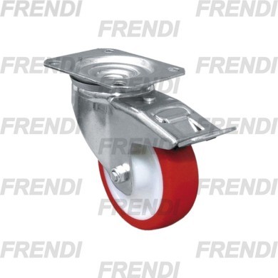 RUEDA POL 100X30 GIRAT C/FRENO