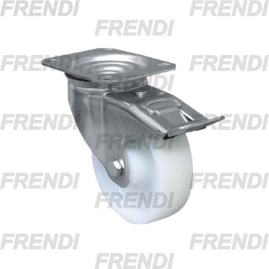 RUEDA NYLON 100X030 GIRAT C/FRENO