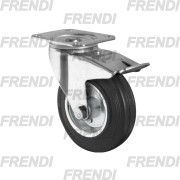 RUEDA GIRATORIA GOMA CON FRENO